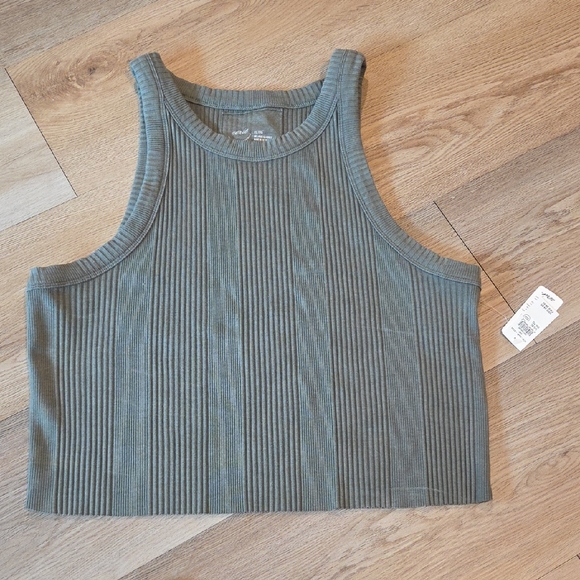 aerie Tops - Aerie Ribbed Tank Top in Green